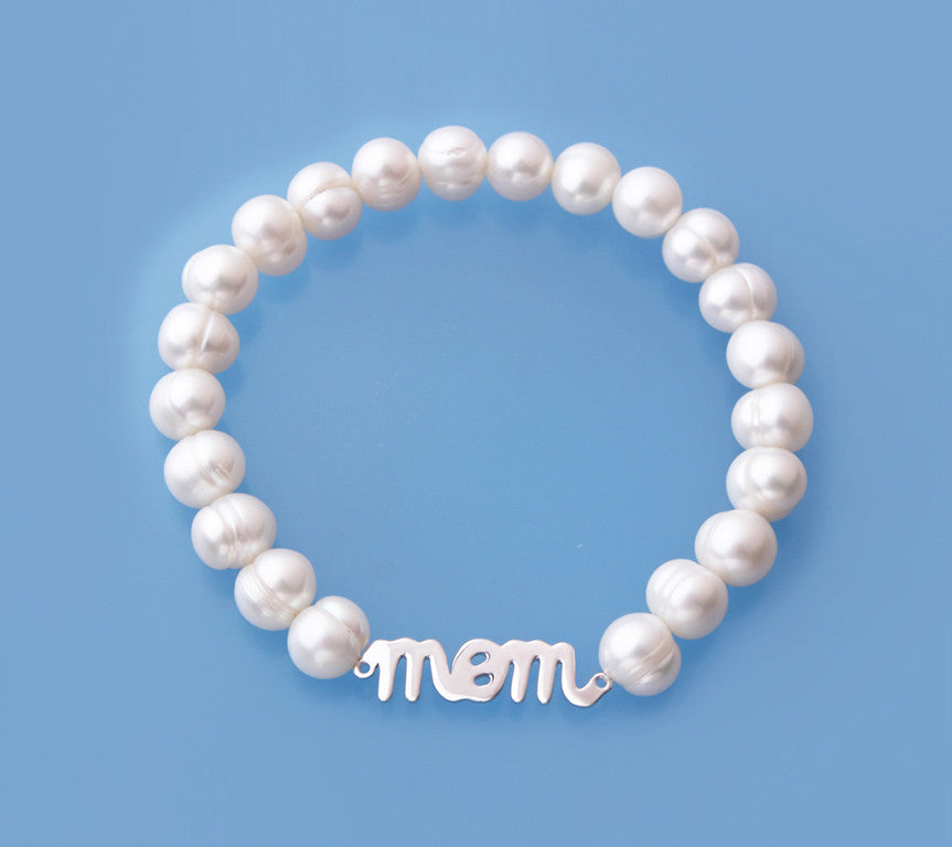 Sterling Silver Bracelet with 7-8mm Ringed Shape Freshwater Pearl - Wing Wo Hing Jewelry Group - Pearl Jewelry Manufacturer