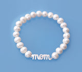 Sterling Silver Bracelet with 7-8mm Ringed Shape Freshwater Pearl - Wing Wo Hing Jewelry Group - Pearl Jewelry Manufacturer