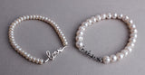 Sterling Silver Bracelet with 7-8mm Ringed Shape Freshwater Pearl