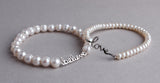 Sterling Silver Bracelet with 7-8mm Ringed Shape Freshwater Pearl