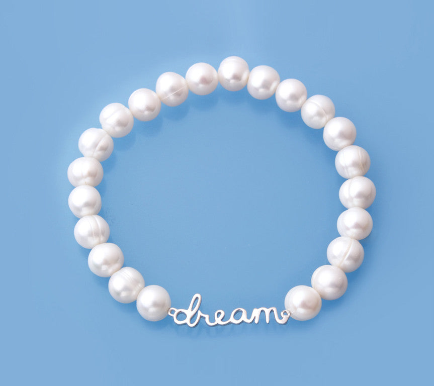 Sterling Silver Bracelet with 7-8mm Ringed Shape Freshwater Pearl - Wing Wo Hing Jewelry Group - Pearl Jewelry Manufacturer