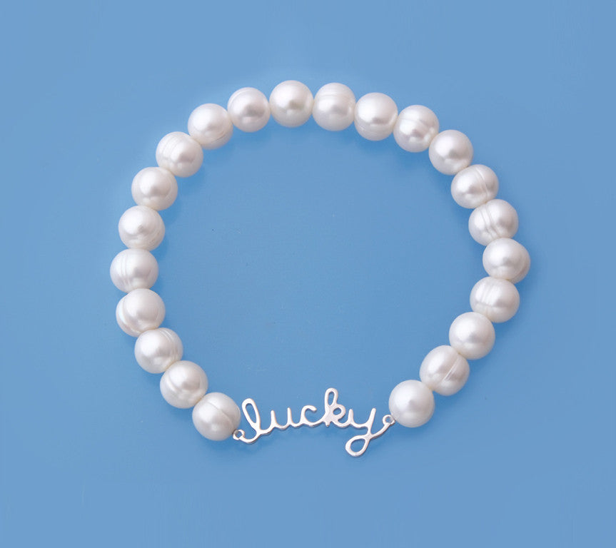 Sterling Silver Bracelet with 7-8mm Ringed Shape Freshwater Pearl - Wing Wo Hing Jewelry Group - Pearl Jewelry Manufacturer