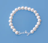 Sterling Silver Bracelet with 7-8mm Ringed Shape Freshwater Pearl - Wing Wo Hing Jewelry Group - Pearl Jewelry Manufacturer