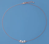 Rose Gold Plated Silver Pendant with 5.5-6mm Round Shape Freshwater Peal and Cubic Zirconia - Wing Wo Hing Jewelry Group - Pearl Jewelry Manufacturer