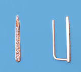 Rose Gold Plated Silver Earrings with Cubic Zirconia - Wing Wo Hing Jewelry Group - Pearl Jewelry Manufacturer