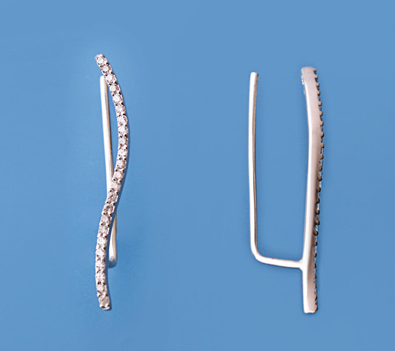 Sterling Silver Earrings with Cubic Zirconia - Wing Wo Hing Jewelry Group - Pearl Jewelry Manufacturer