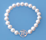 Rose Gold Plated Silver Bracelet with 8-9mm Ringed Shape Freshwater Pearl and Cubic Zirconia - Wing Wo Hing Jewelry Group - Pearl Jewelry Manufacturer