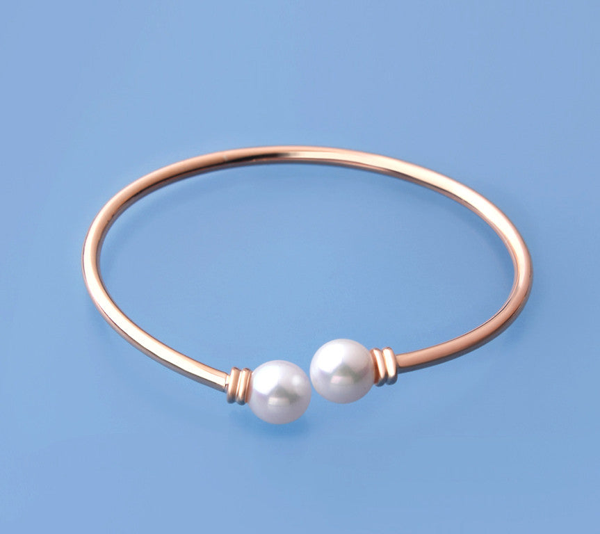 Rose Gold Plated Silver with 8.5-9mm Round Shape Freshwater Pearl - Wing Wo Hing Jewelry Group - Pearl Jewelry Manufacturer