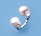 Sterling Silver with Baroque Shape Freshwater Pearl Ring - Wing Wo Hing Jewelry Group - Pearl Jewelry Manufacturer