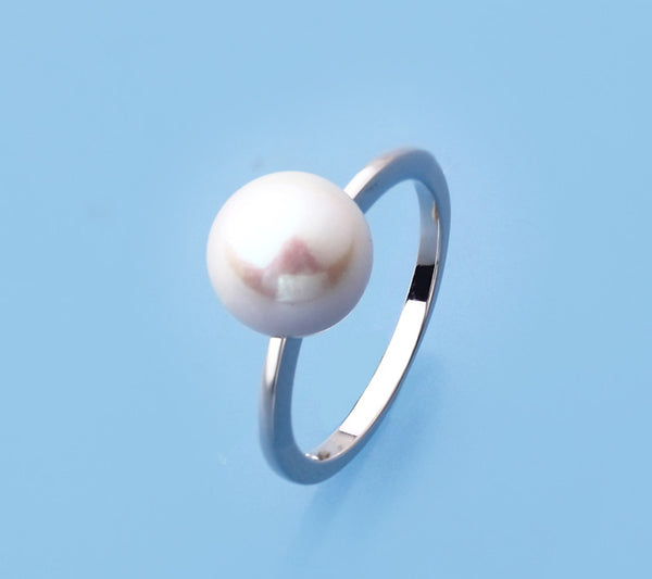 Sterling Silver Ring with 8.5-9mm Round Shape Freshwater Pearl - Wing Wo Hing Jewelry Group - Pearl Jewelry Manufacturer