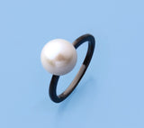 Black Plated Silver Ring with 8.5-9mm Round Shape Freshwater Pearl - Wing Wo Hing Jewelry Group - Pearl Jewelry Manufacturer