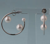 Rose Gold Plated Silver Earrings with 4.5-8mm Round Shape Freshwater Pearl - Wing Wo Hing Jewelry Group - Pearl Jewelry Manufacturer - 3