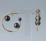 Rose Gold Plated Silver Earrings with 4.5-8mm Round Shape Freshwater Pearl - Wing Wo Hing Jewelry Group - Pearl Jewelry Manufacturer - 2