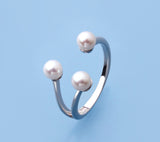 Sterling Silver Ring with 4-4.5mm Round Shape Freshwater Pearl - Wing Wo Hing Jewelry Group - Pearl Jewelry Manufacturer