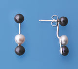 Sterling Silver Earrings with 5.5-6mm Button Shape Freshwater Pearl - Wing Wo Hing Jewelry Group - Pearl Jewelry Manufacturer