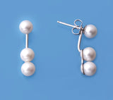 Sterling Silver Earrings with 5.5-6mm Round Shape Freshwater Pearl - Wing Wo Hing Jewelry Group - Pearl Jewelry Manufacturer