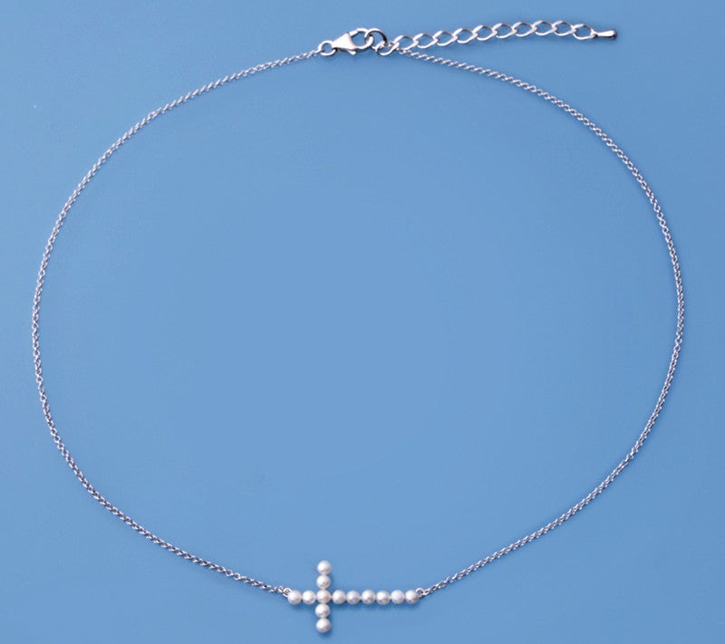 Sterling Silver Pendant with 2.5-3mm Button Shape Freshwater Pearl - Wing Wo Hing Jewelry Group - Pearl Jewelry Manufacturer
