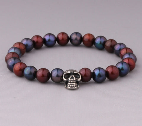 Sterling Silver Bracelet with 7.5-8mm Potato Shape Freshwater Pearl