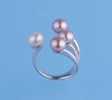 Sterling Silver Ring with 7-7.5mm Button Shape Freshwater Pearl - Wing Wo Hing Jewelry Group - Pearl Jewelry Manufacturer