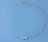 Rose Gold Plated Silver Pendant with 5.5-6mm Round Shape Freshwater Pearl and Cubic Zirconia - Wing Wo Hing Jewelry Group - Pearl Jewelry Manufacturer