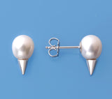 Sterling Silver with 7.5-8mm Drop Shape Freshwater Pearl Earrings - Wing Wo Hing Jewelry Group - Pearl Jewelry Manufacturer