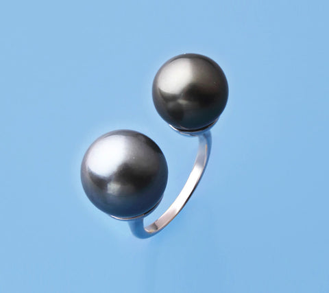 Sterling Silver Ring with Tahitian Pearl