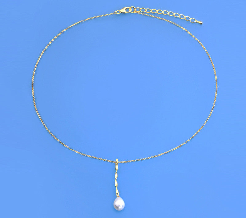 Gold Plated Silver Pendant with 8-8.5mm Drop Shape Freshwater Pearl - Wing Wo Hing Jewelry Group - Pearl Jewelry Manufacturer