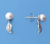 Silver Earrings with 6-6.5mm Round Shape Freshwater Pearl - Wing Wo Hing Jewelry Group - Pearl Jewelry Manufacturer