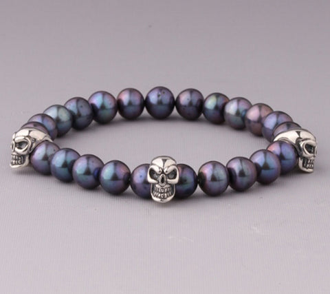 Sterling Silver Bracelet with 7.5-8mm Potato Shape Freshwater Pearl