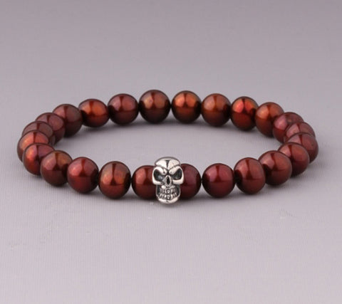 Sterling Silver Bracelet with 7.5-8mm Potato Shape Freshwater Pearl