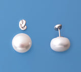 Rose Gold Plated Silver Earrings with 12-12.5mm Button Shape Freshwater Pearl - Wing Wo Hing Jewelry Group - Pearl Jewelry Manufacturer - 2