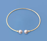 Gold Plated Silver Bangle with 7.5-8mm Round Shape Freshwater Pearl - Wing Wo Hing Jewelry Group - Pearl Jewelry Manufacturer
