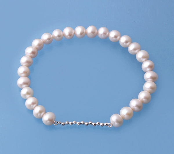 Sterling Silver Bracelet with 6.5-7mm Potato Shape Freshwater Pearl - Wing Wo Hing Jewelry Group - Pearl Jewelry Manufacturer