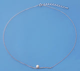 Sterling Silver Pendant with 5.5-6mm Round Shape Freshwater Pearl - Wing Wo Hing Jewelry Group - Pearl Jewelry Manufacturer