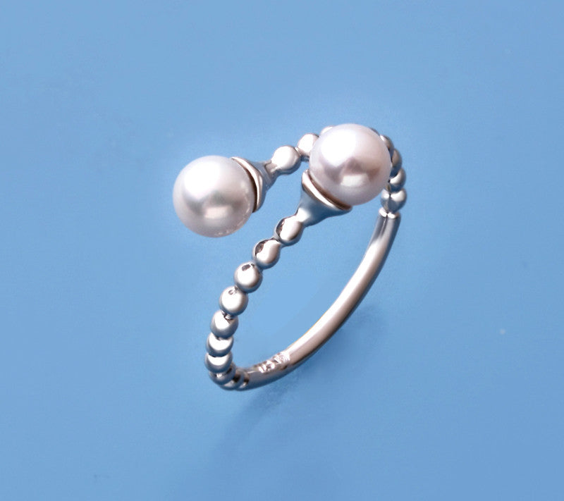 Sterling Silver Ring with 5.5-6mm Round Shape Freshwater Pearl - Wing Wo Hing Jewelry Group - Pearl Jewelry Manufacturer