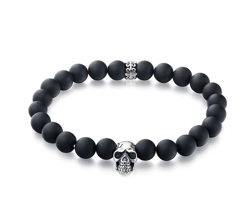 Sterling Silver Bracelet with Black Agate - Wing Wo Hing Jewelry Group - Pearl Jewelry Manufacturer - 1