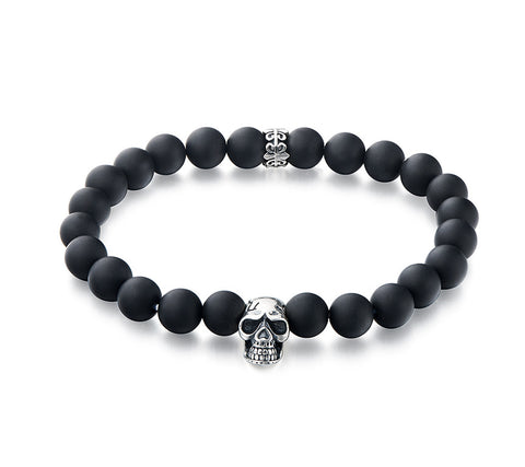 Sterling Silver Bracelet with Black Agate