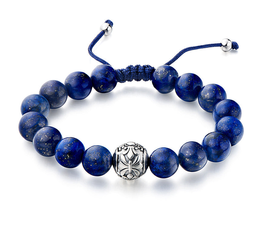 Sterling Silver Bracelet with Lapis Lazuli - Wing Wo Hing Jewelry Group - Pearl Jewelry Manufacturer - 1