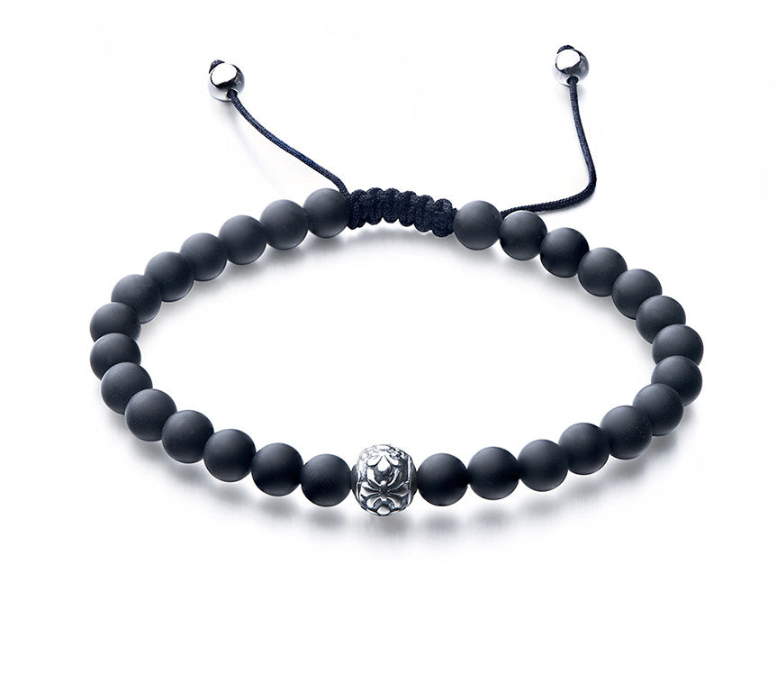 Sterling Silver Bracelet with Black Agate - Wing Wo Hing Jewelry Group - Pearl Jewelry Manufacturer - 1