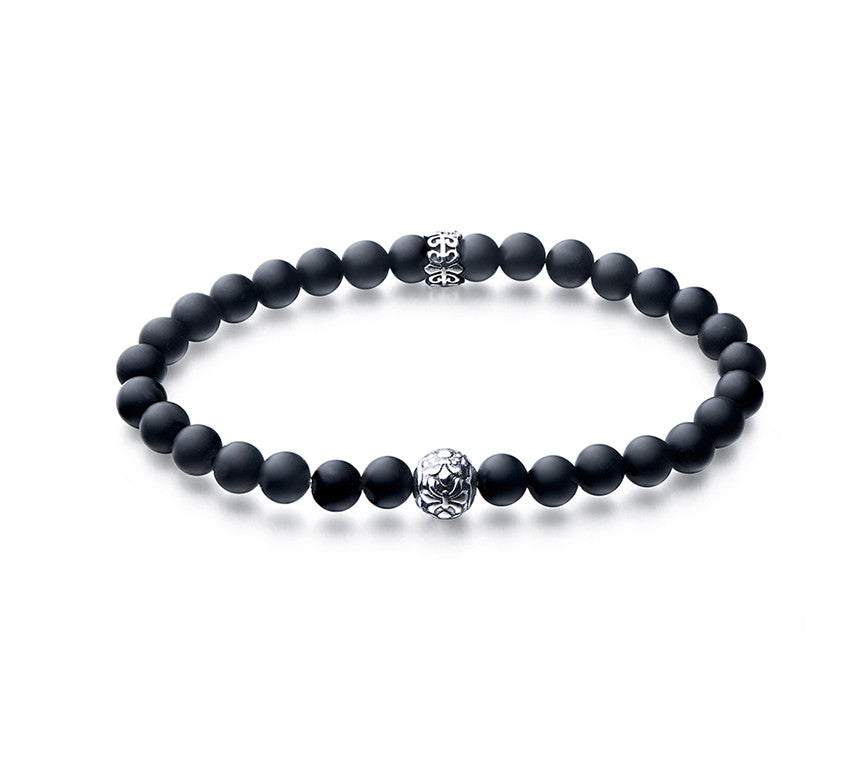 Sterling Silver Bracelet with Black Agate - Wing Wo Hing Jewelry Group - Pearl Jewelry Manufacturer - 1