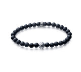 Sterling Silver Bracelet with Black Agate - Wing Wo Hing Jewelry Group - Pearl Jewelry Manufacturer - 1