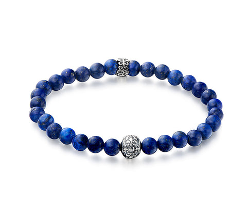 Sterling Silver Bracelet with Black Agate