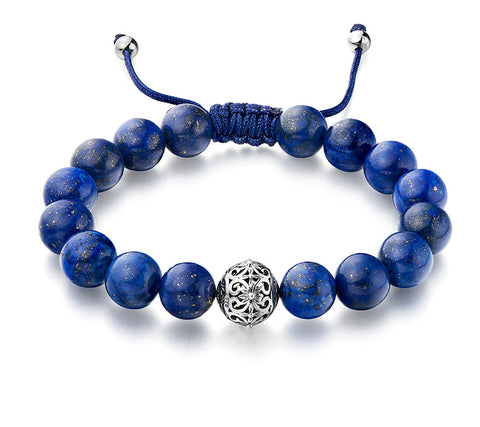 Sterling Silver Bracelet with Black Agate
