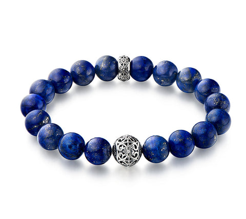 Sterling Silver Bracelet with Black Agate
