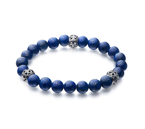Sterling Silver Bracelet with Black Agate
