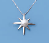 Gold Plated Silver Pendant with 6-6.5mm Button Shape Freshwater Pearl - Wing Wo Hing Jewelry Group - Pearl Jewelry Manufacturer - 4