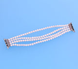 Sterling Silver Bracelet with 5-5.5mm Potato Shape Freshwater Pearl and Cubic Zirconia - Wing Wo Hing Jewelry Group - Pearl Jewelry Manufacturer