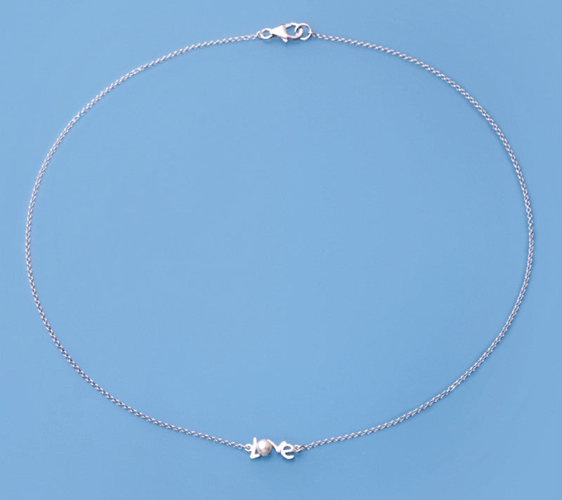 Sterling Silver Pendant with 4-4.5mm Button Shape Freshwater Pearl - Wing Wo Hing Jewelry Group - Pearl Jewelry Manufacturer