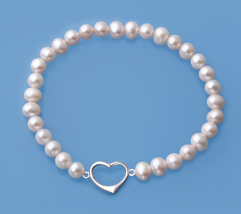 Sterling Silver Bracelet with 5.5-6mm Potato Shape Freshwater Pearl - Wing Wo Hing Jewelry Group - Pearl Jewelry Manufacturer