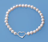 Sterling Silver Bracelet with 5.5-6mm Potato Shape Freshwater Pearl - Wing Wo Hing Jewelry Group - Pearl Jewelry Manufacturer